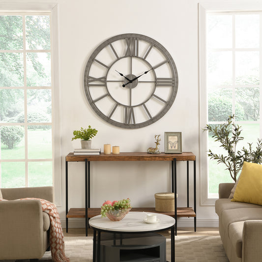 Grant DIY Wall Clock, Silver Oversized 40 Inch