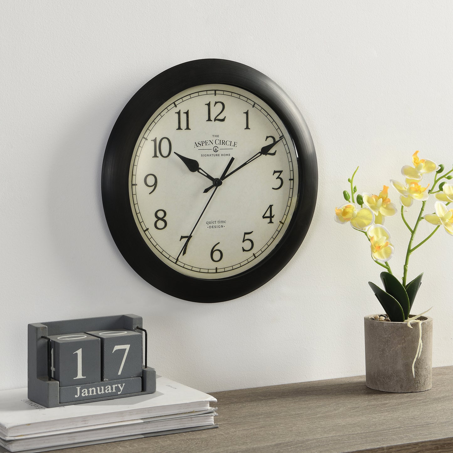 Cade Silent Wall Clock, Bronze 11 Inch