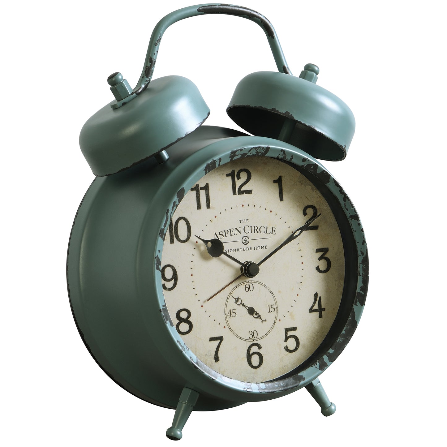 Gracie Tabletop Alarm Clock, Teal Vintage 7 Inch