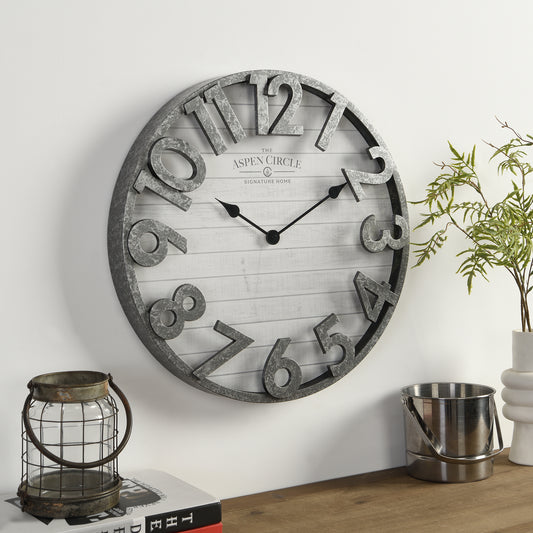 Talia Wall Clock, Silver 18 Inch